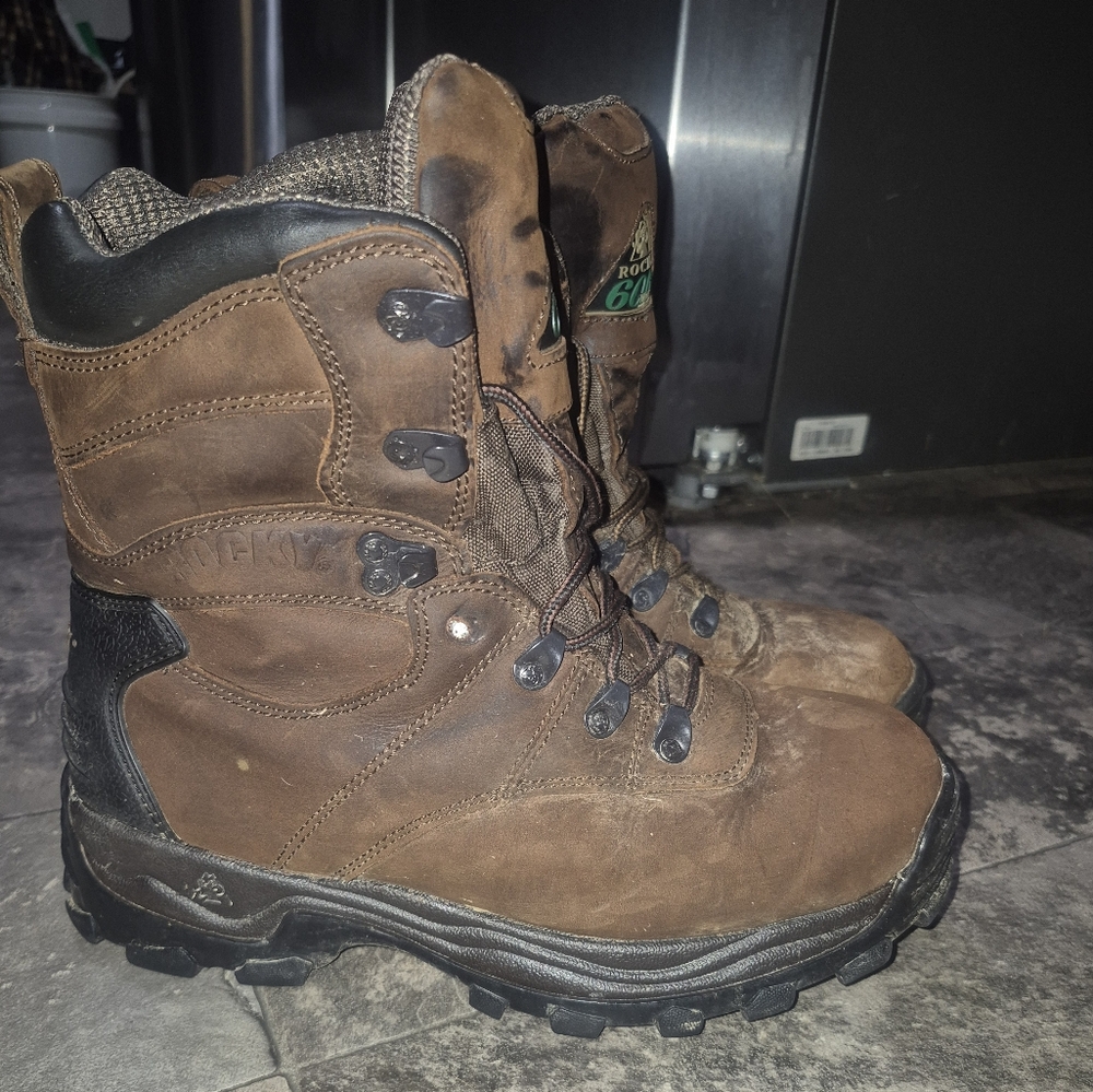 ROCKY SPORT UTILITY PRO 600G INSULATED WATERPROOF BOOTS 7480 8.5M Brown Leather